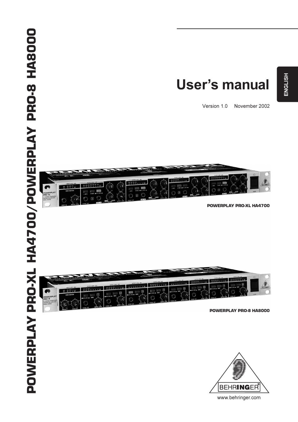Behringer HA4700 User Manual | 9 pages