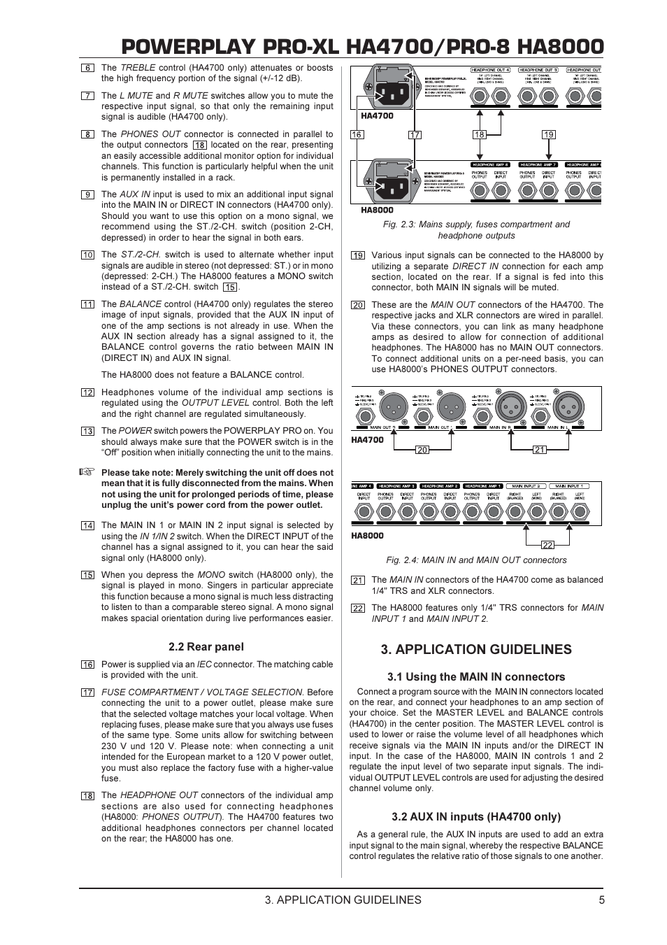 Application guidelines | Behringer HA4700 User Manual | Page 5 / 9