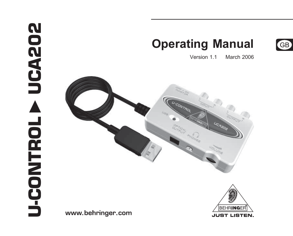 Behringer UCA202 User Manual | 22 pages