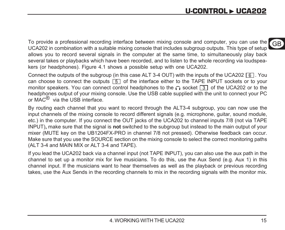 U-control uca202, Deutsch | Behringer UCA202 User Manual | Page 15 / 22