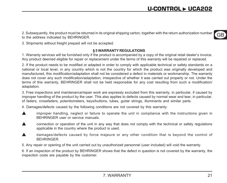 U-control uca202, Deutsch | Behringer UCA202 User Manual | Page 21 / 22