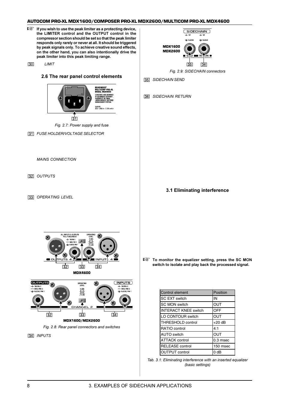 Examples of sidechain applications | Behringer MDX1600 User Manual | Page 8 / 12