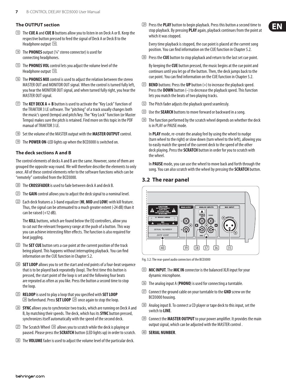 Behringer B-Control Deejay BCD3000 User Manual | Page 7 / 17