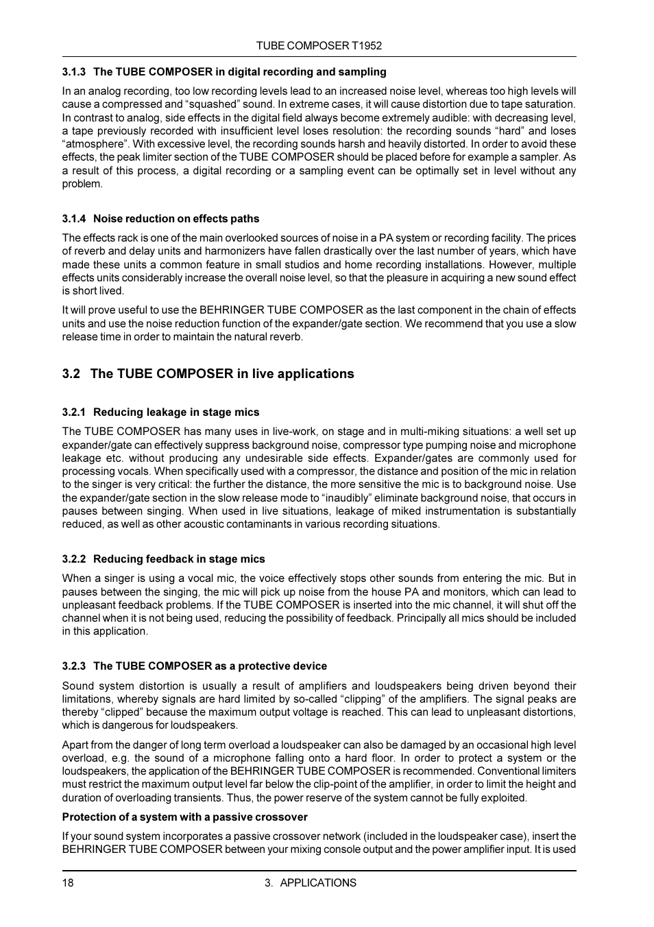 Behringer T1952 User Manual | Page 18 / 34