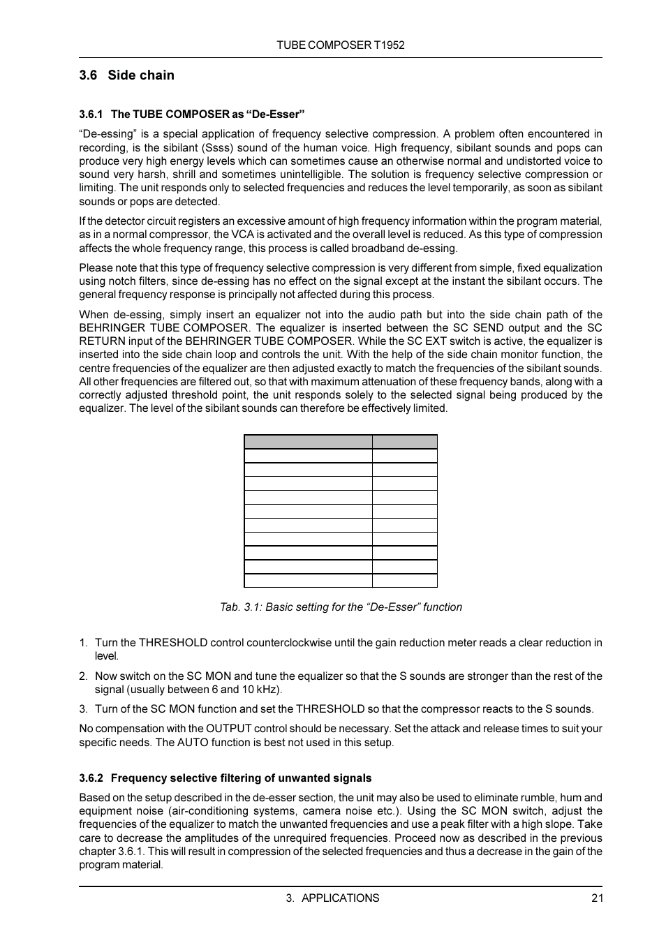 Behringer T1952 User Manual | Page 21 / 34