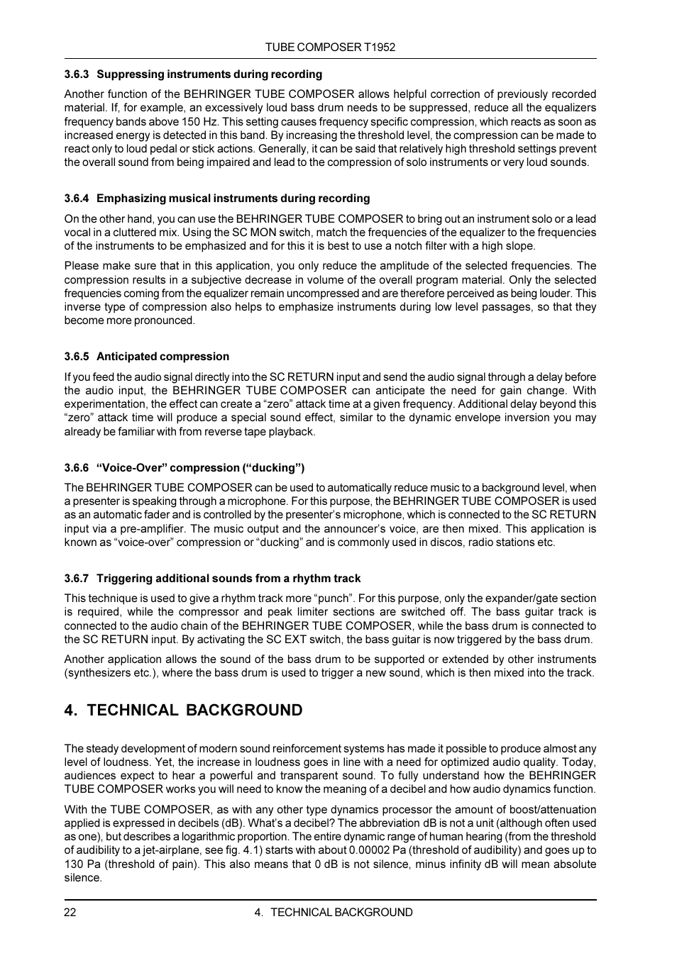 Technical background | Behringer T1952 User Manual | Page 22 / 34