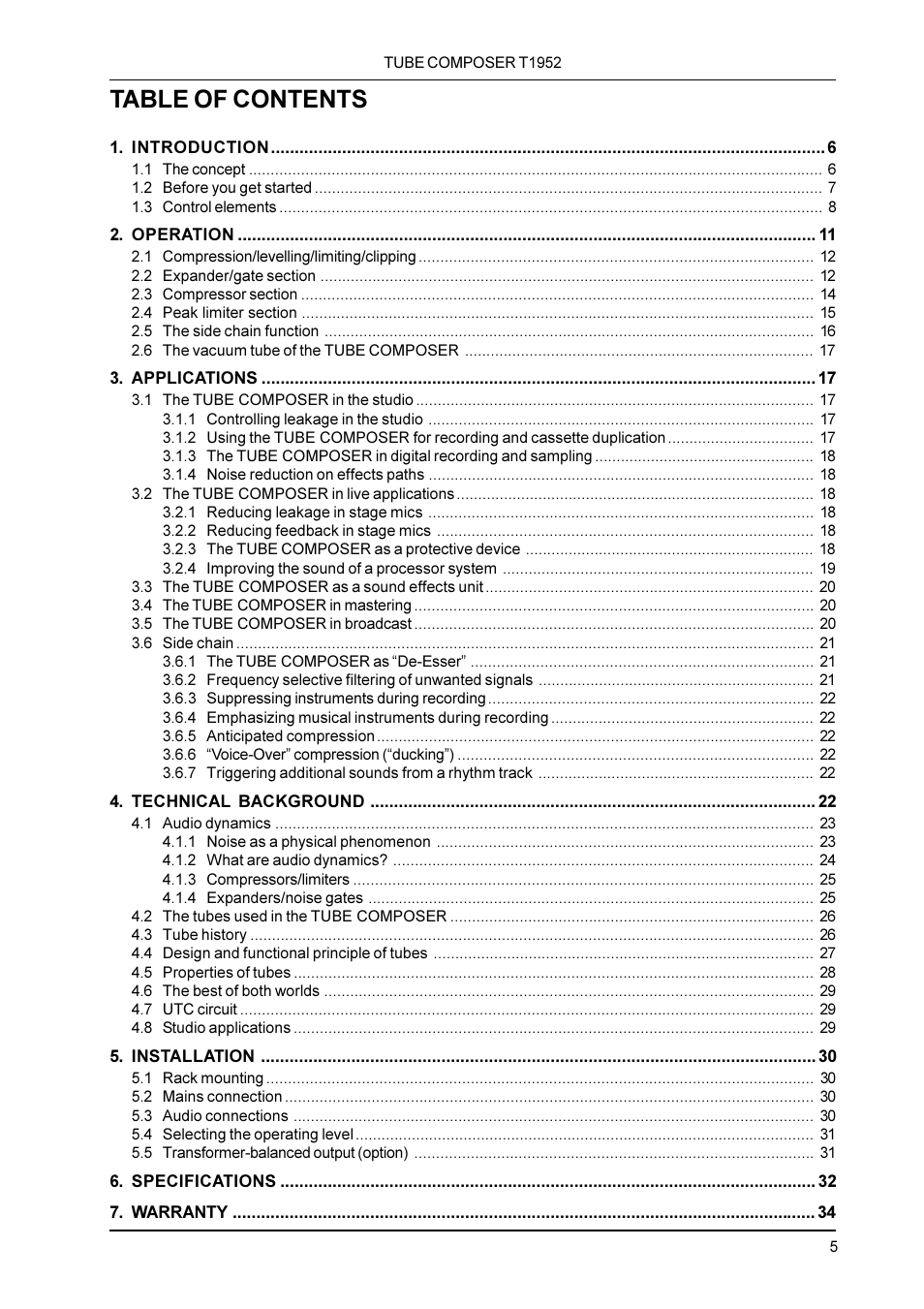 Behringer T1952 User Manual | Page 5 / 34