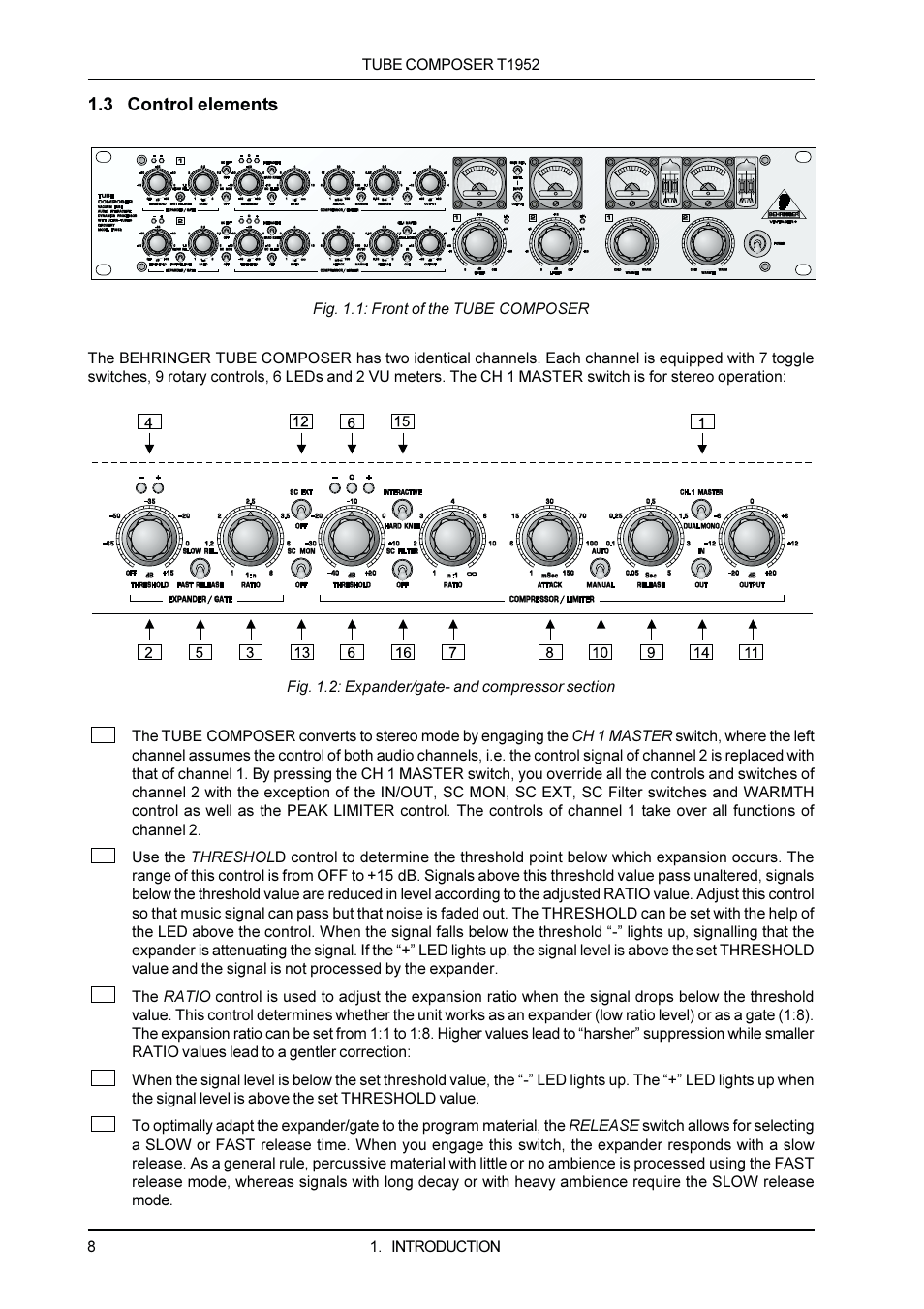 Behringer T1952 User Manual | Page 8 / 34