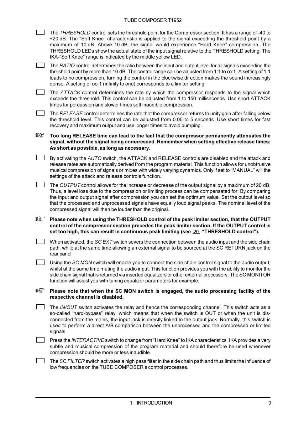 Behringer T1952 User Manual | Page 9 / 34