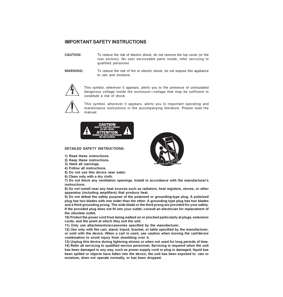 Important safety instructions | Behringer MIC100 User Manual | Page 2 / 11