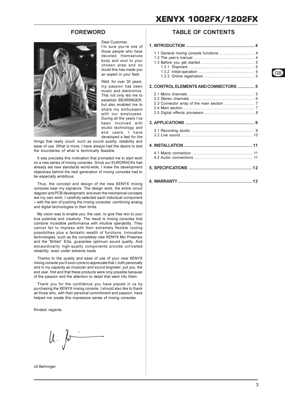 Behringer 1202FX User Manual | Page 3 / 13