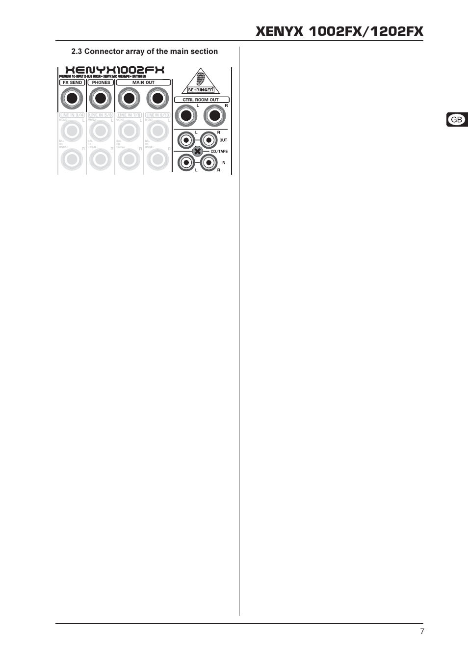 Xenyx | Behringer 1202FX User Manual | Page 7 / 13