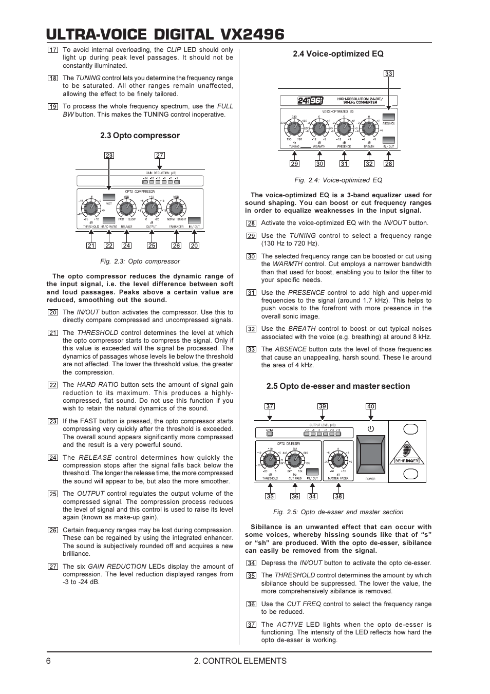 Ultra-voice digital vx2496 | Behringer ULTRA-VOICE DIGITAL VX2496 User Manual | Page 6 / 11