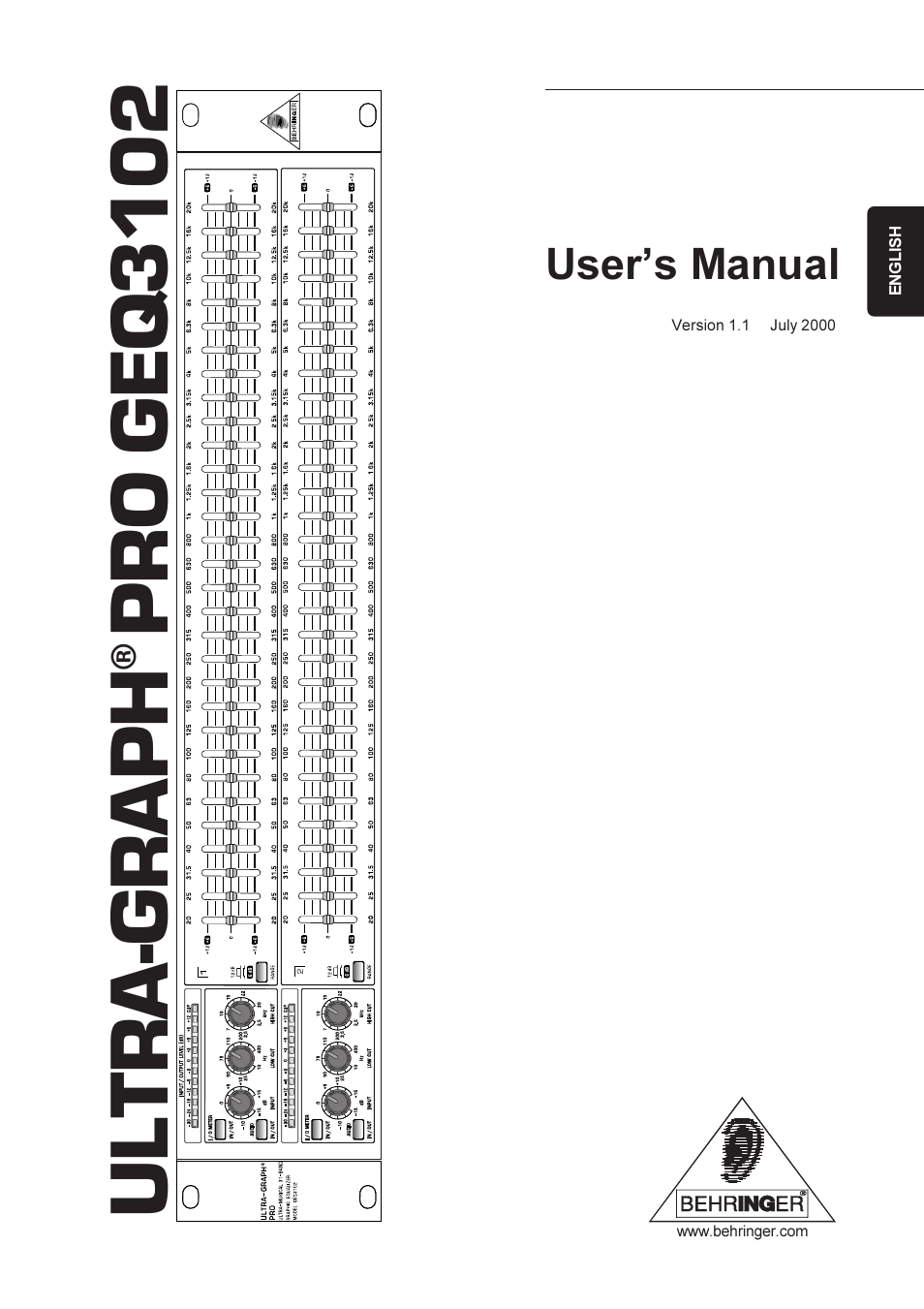 Behringer GEQ3102 User Manual | 16 pages