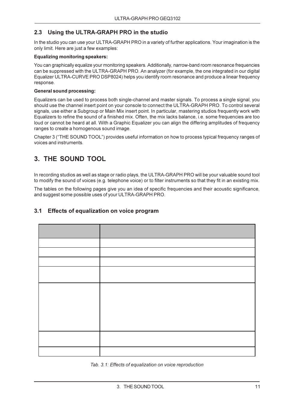 The sound tool | Behringer GEQ3102 User Manual | Page 11 / 16