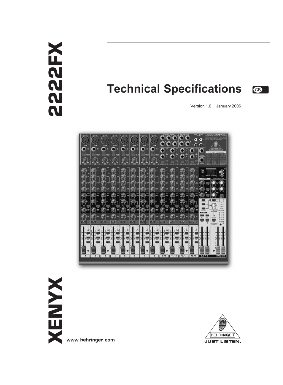 Behringer XENYX 2222FX User Manual | 5 pages