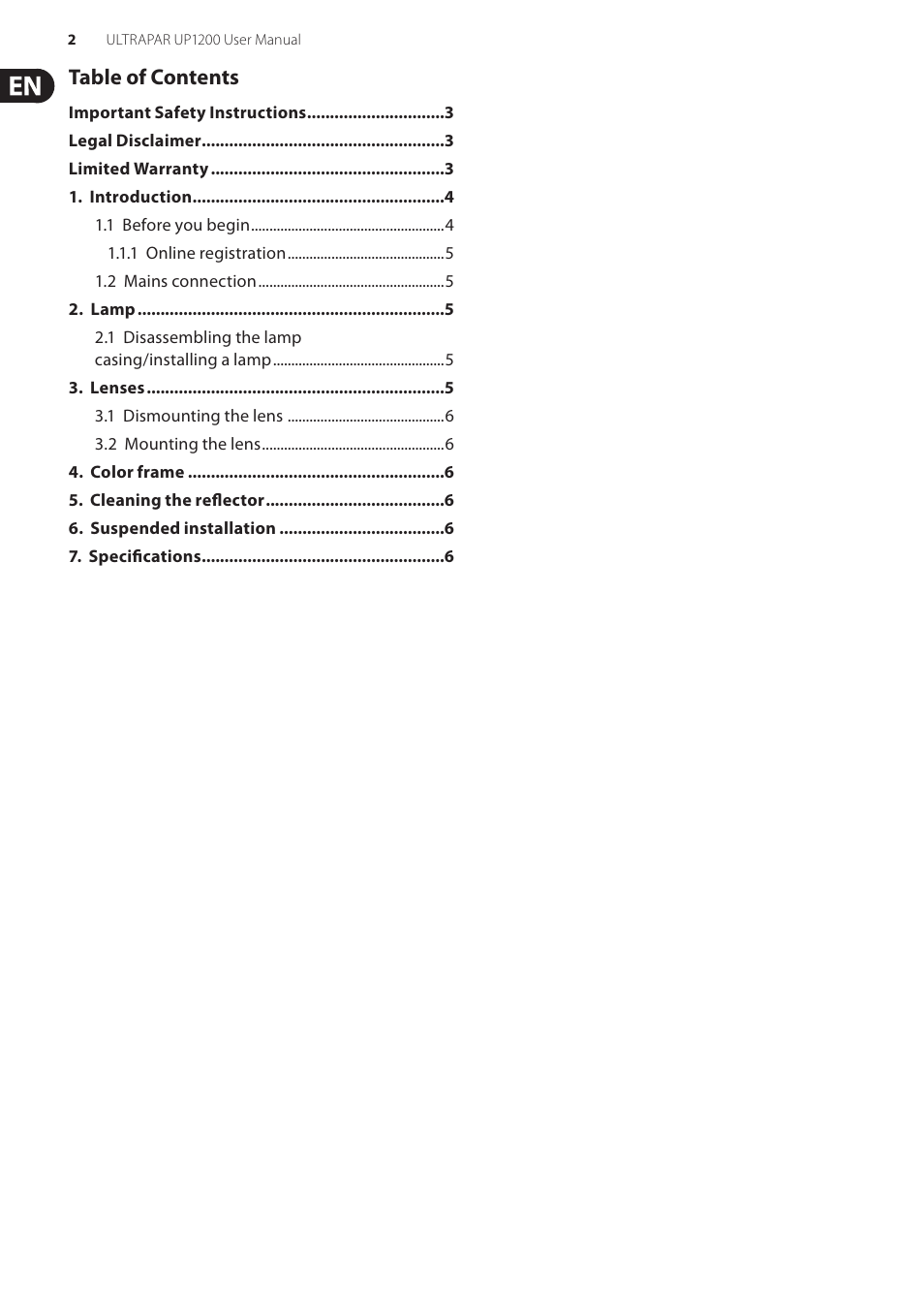 Behringer ultrapar up1200 User Manual | Page 2 / 8