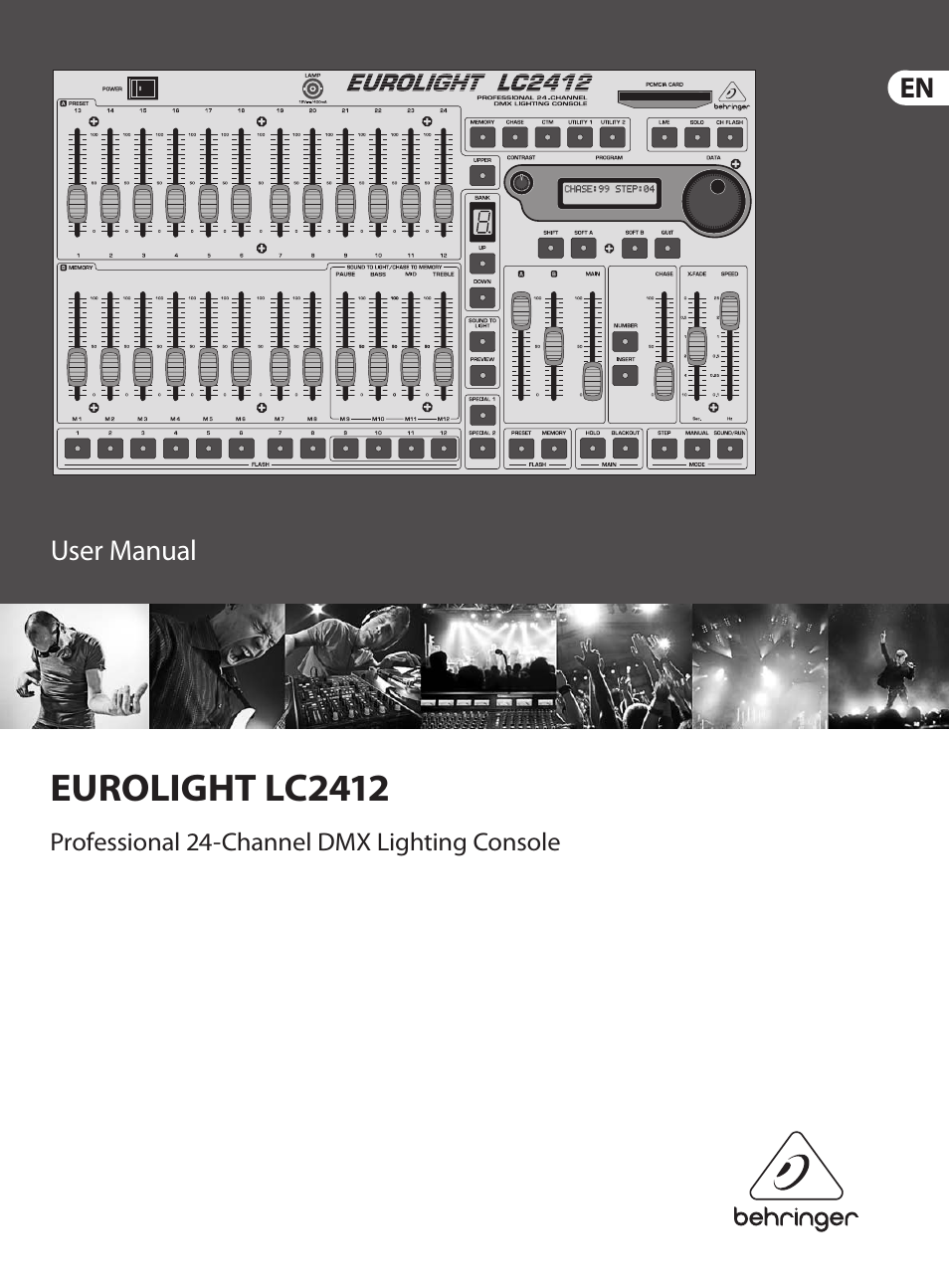 Behringer Eurolight 24-Channel DMX Lighting Console LC2412 User Manual | 24 pages