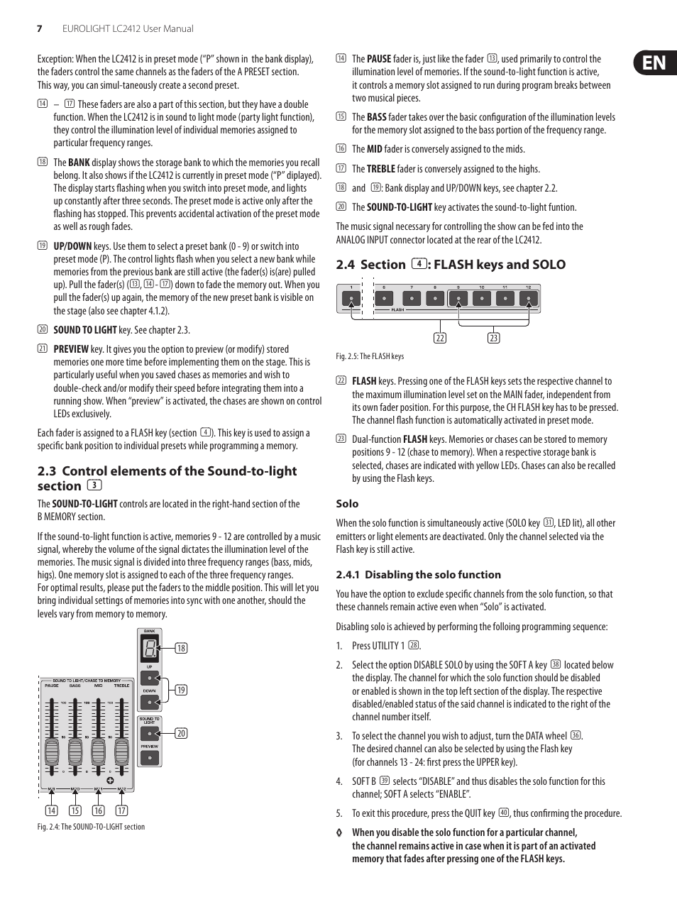 Behringer Eurolight 24-Channel DMX Lighting Console LC2412 User Manual | Page 7 / 24