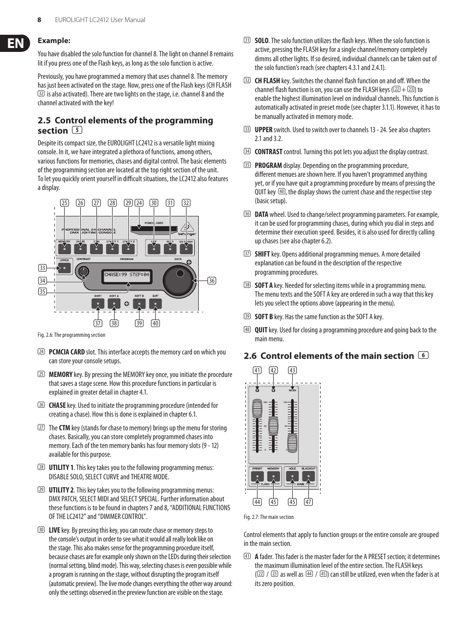 Behringer Eurolight 24-Channel DMX Lighting Console LC2412 User Manual | Page 8 / 24