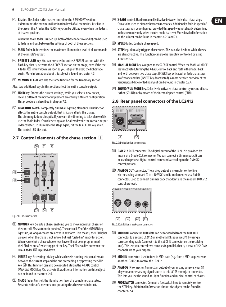 Behringer Eurolight 24-Channel DMX Lighting Console LC2412 User Manual | Page 9 / 24