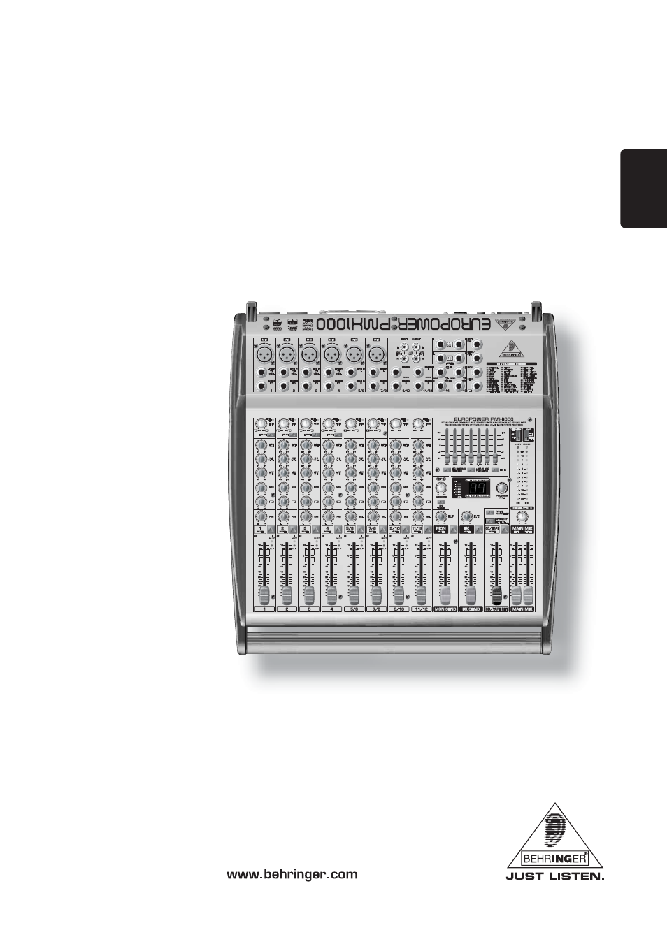 Behringer Ultra-Compact 400-Watt 12-Channel Powered Mixer with 24-Bit Multi-FX Processor PMH1000 User Manual | 4 pages