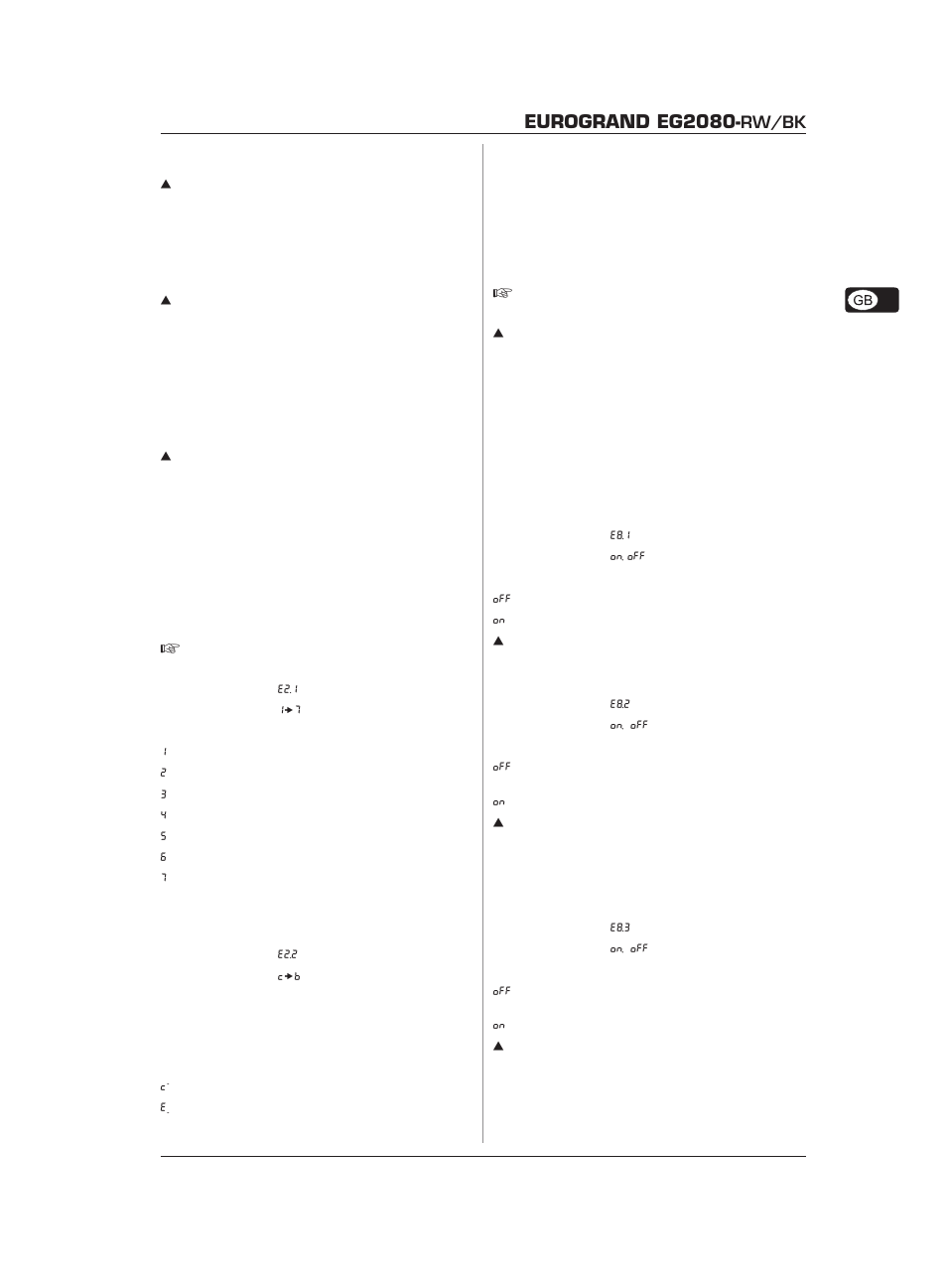 Eurogrand eg2080, Rw/bk | Behringer Eurogrand EG2080-RW/BK User Manual | Page 21 / 34