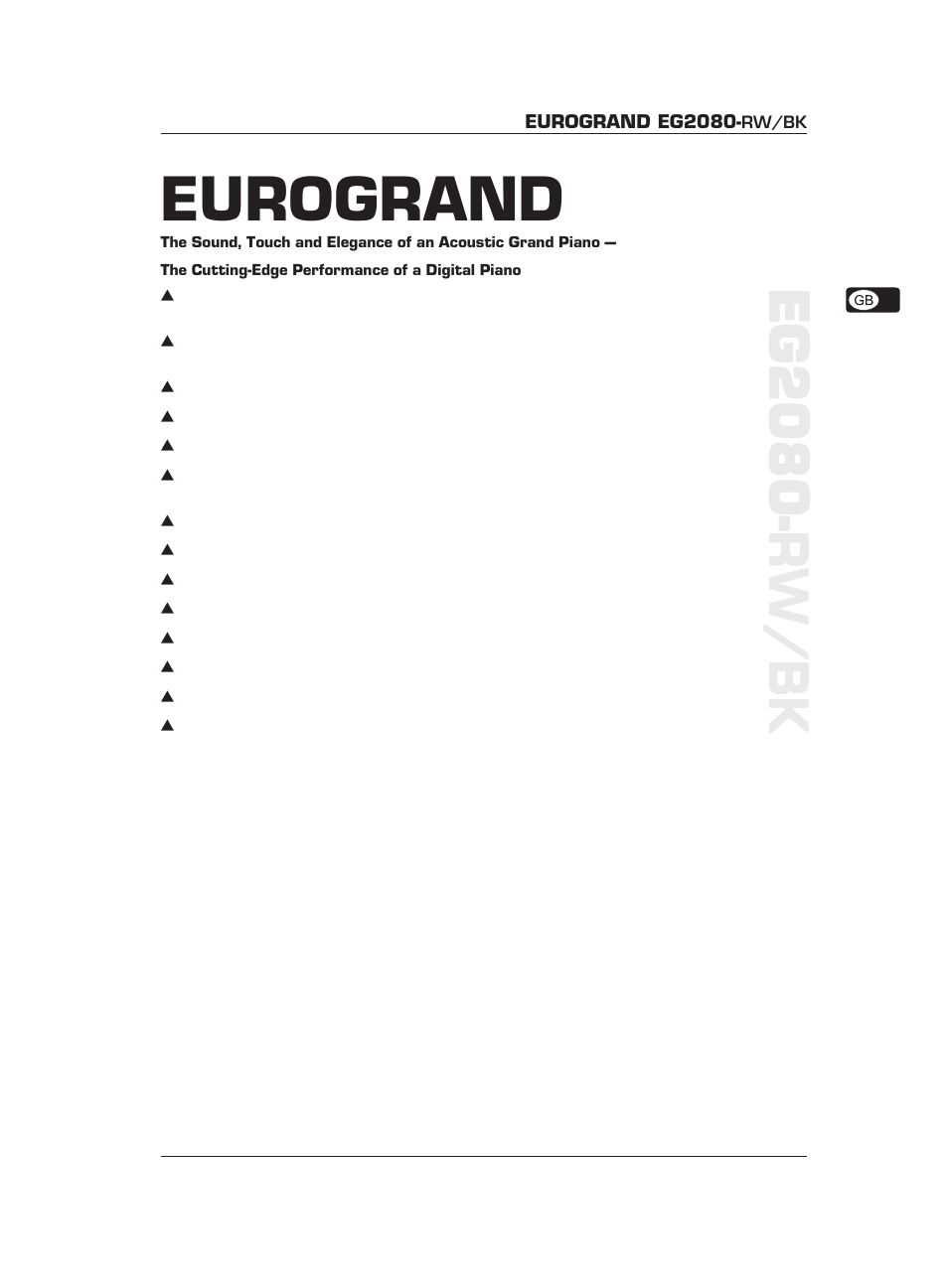 Eurogrand, Rw/bkrw/bkrw/bkrw/bkrw/bk | Behringer Eurogrand EG2080-RW/BK User Manual | Page 3 / 34