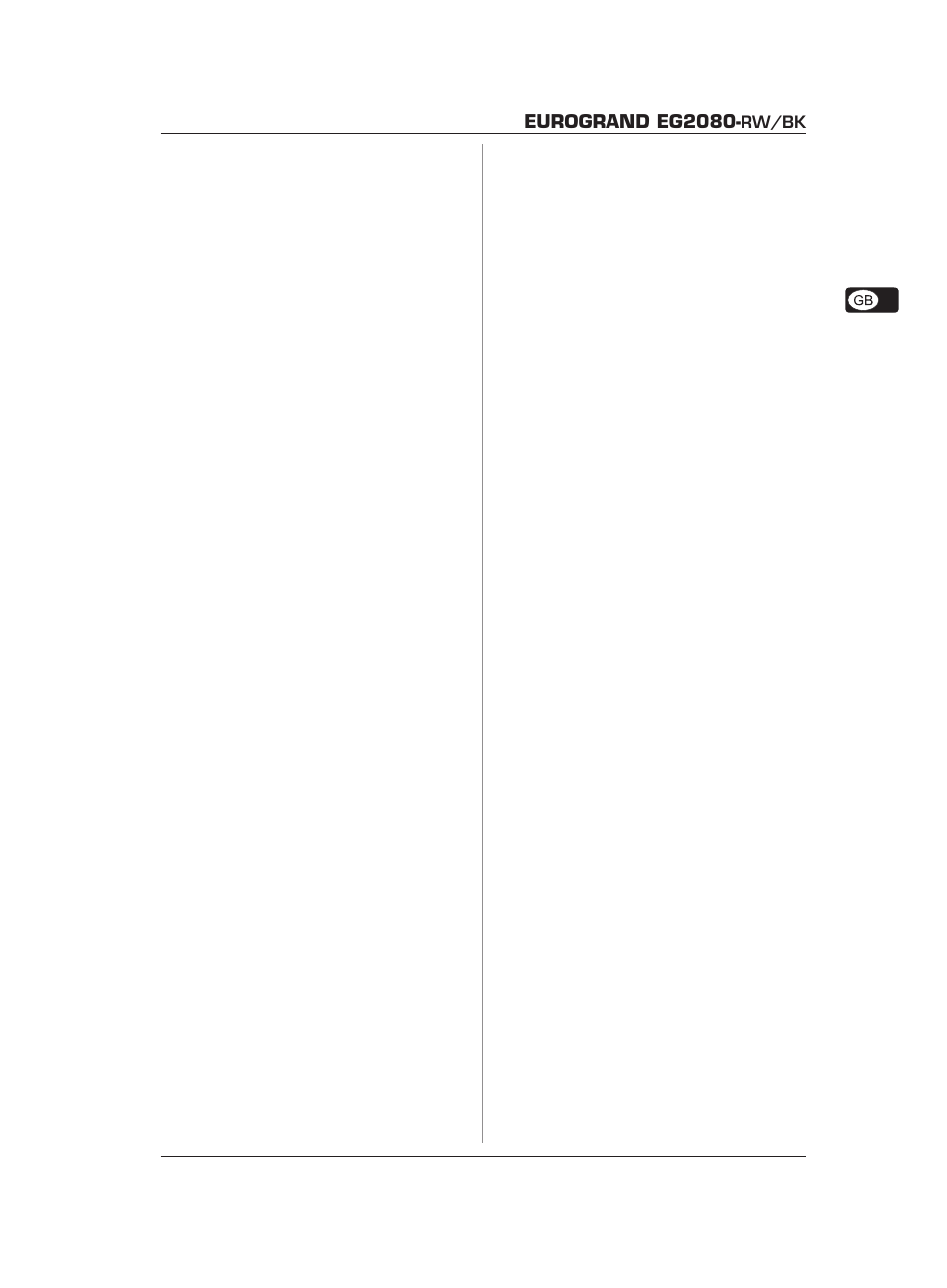 Eurogrand eg2080, Rw/bk table of contents | Behringer Eurogrand EG2080-RW/BK User Manual | Page 5 / 34