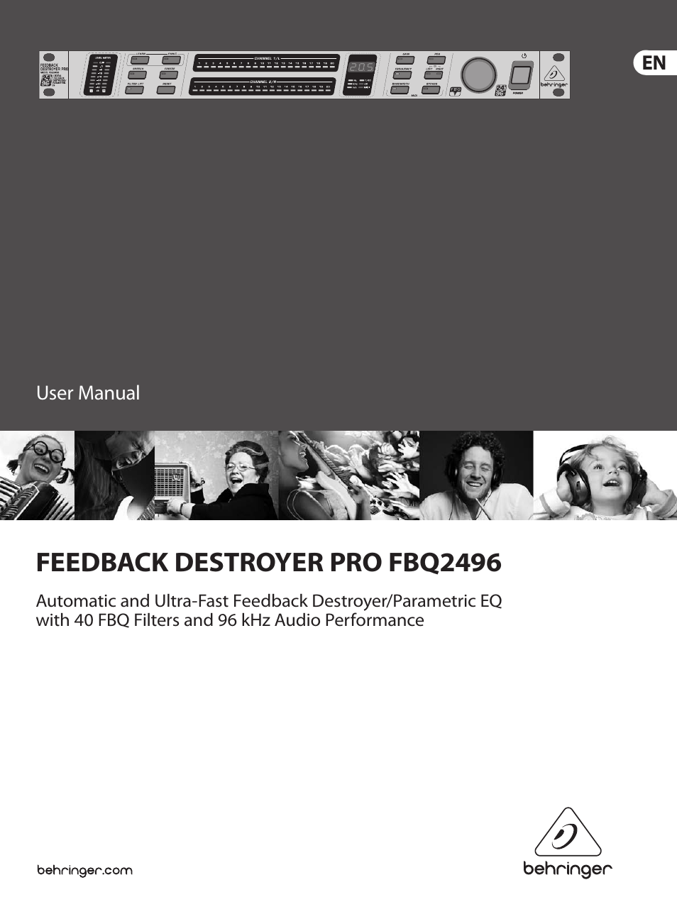 Behringer Feedback Destroyer Pro FBQ2496 User Manual | 16 pages