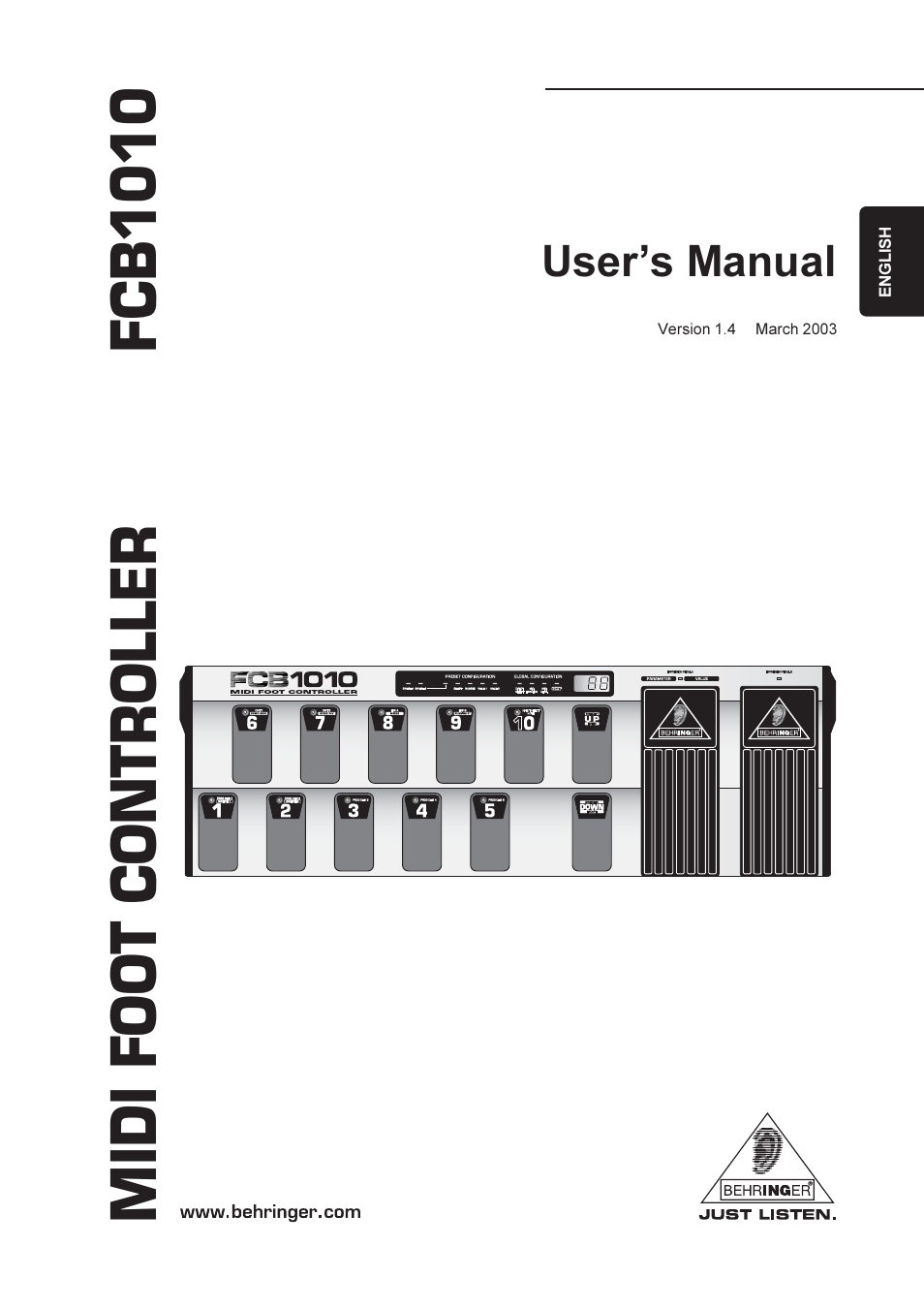 Behringer FCB1010 User Manual | 16 pages