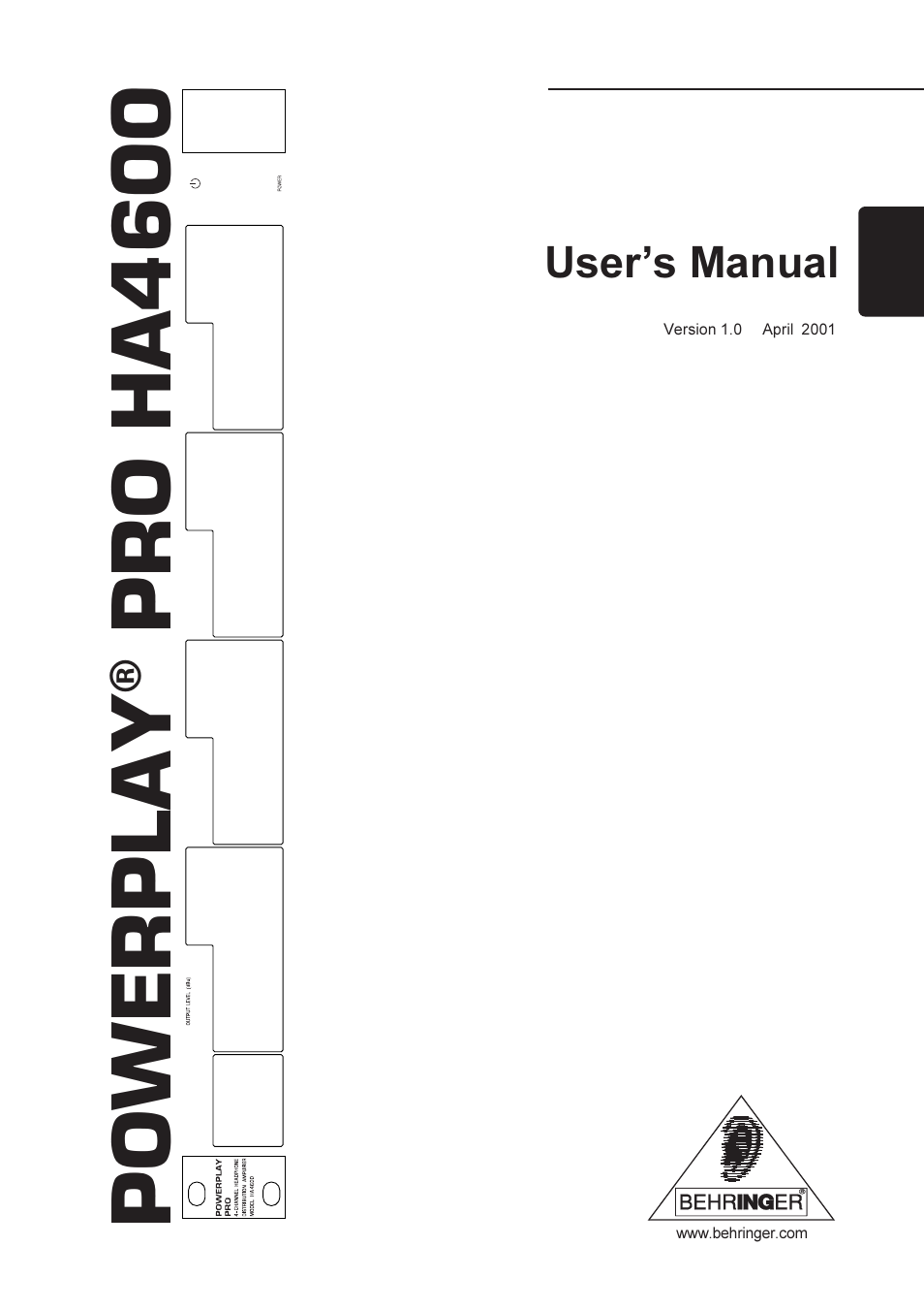 Behringer PRO HA4600 User Manual | 12 pages