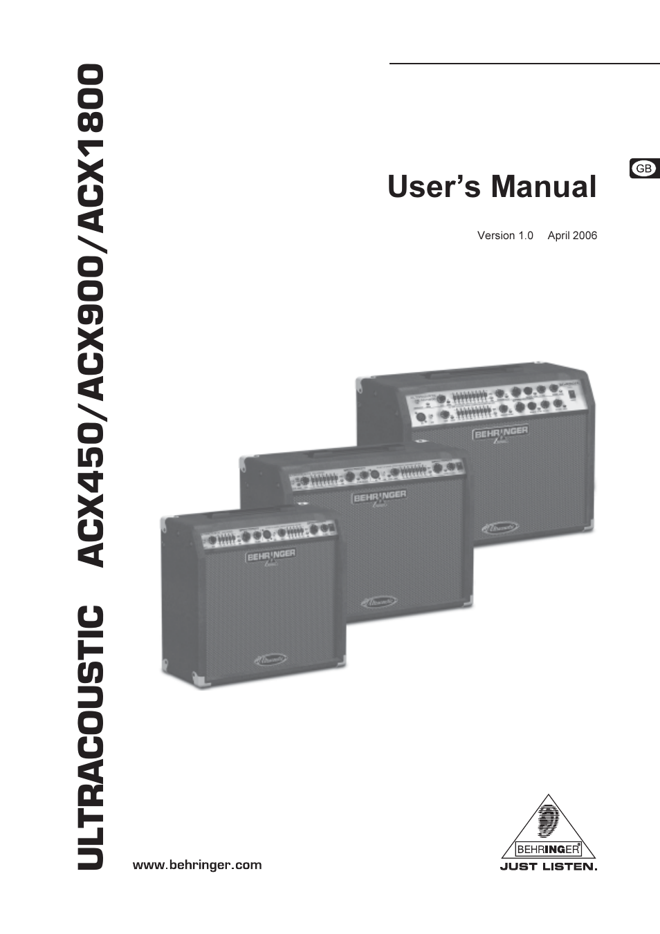 Behringer ACX1800 User Manual | 11 pages