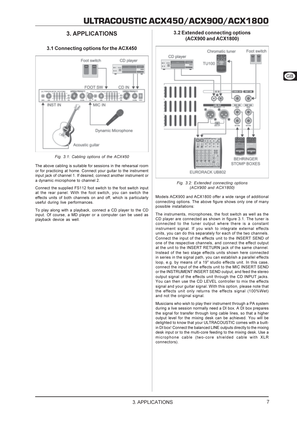 Applications | Behringer ACX1800 User Manual | Page 7 / 11