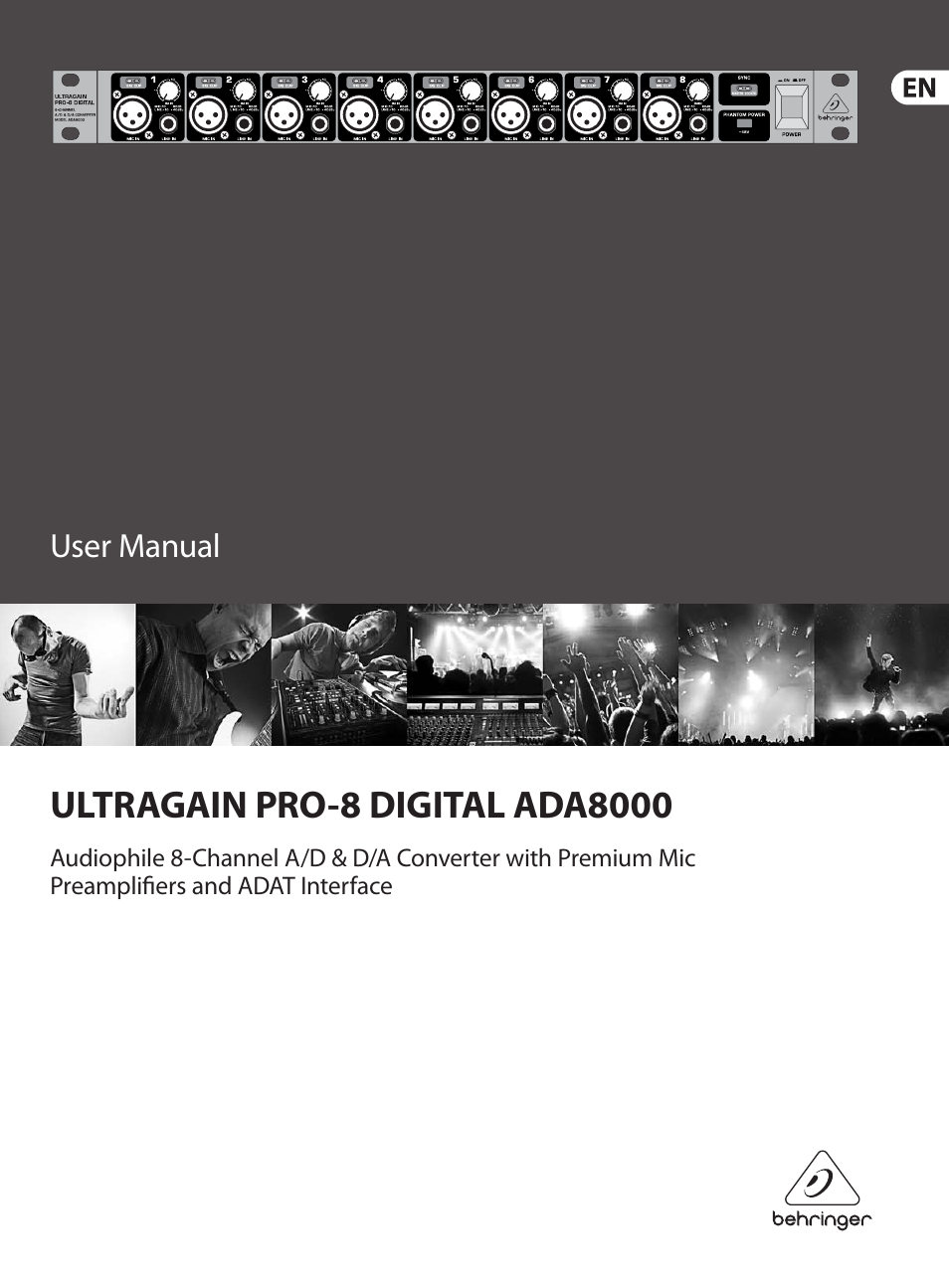 Behringer ULTRAGAIN PRO-8 DIGITAL ADA8000 User Manual | 9 pages