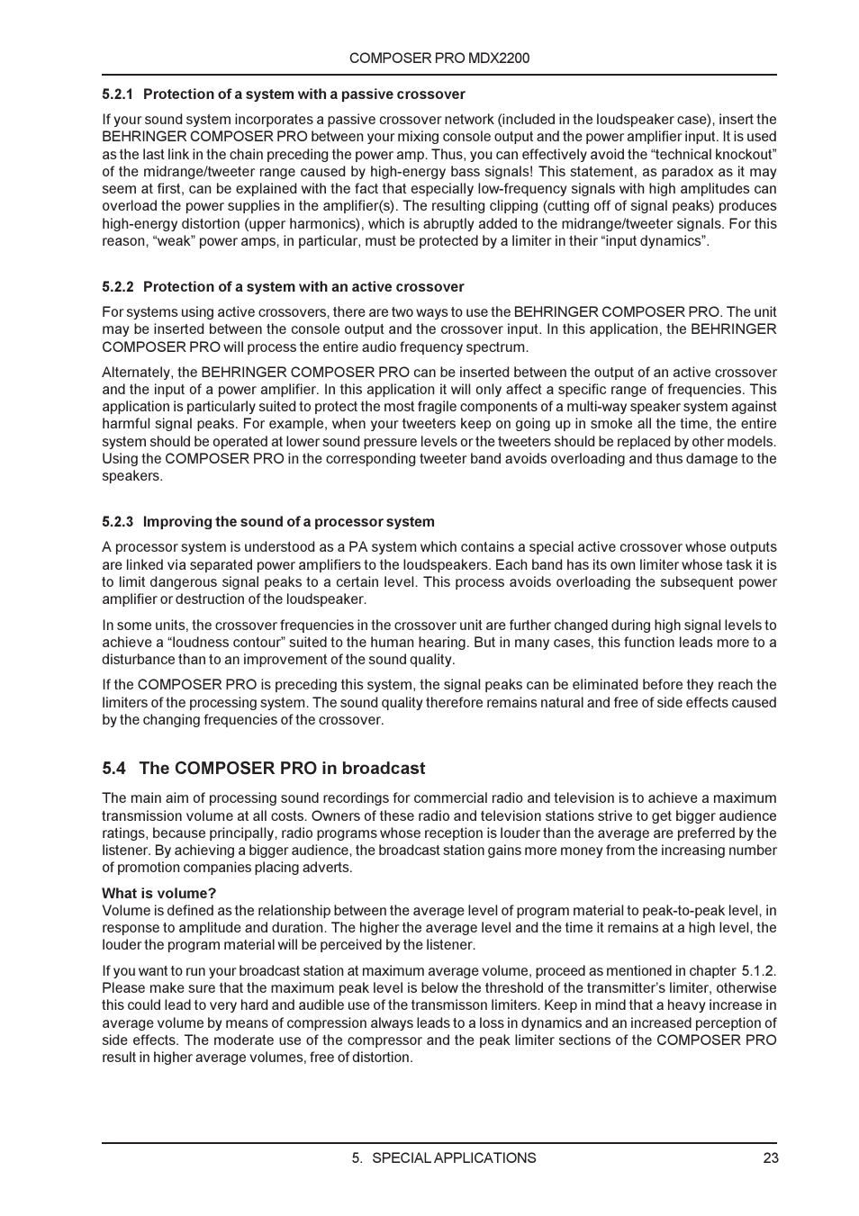 Behringer MDX2200 User Manual | Page 23 / 30
