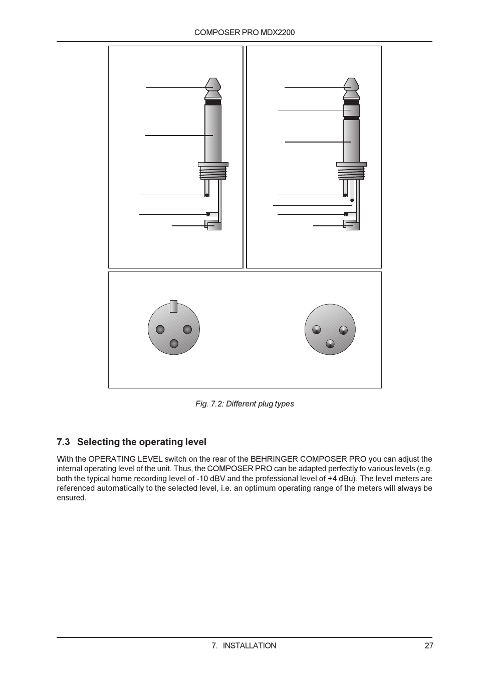 3 selecting the operating level | Behringer MDX2200 User Manual | Page 27 / 30