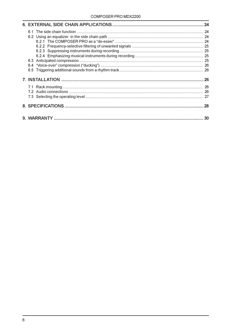 Behringer MDX2200 User Manual | Page 6 / 30