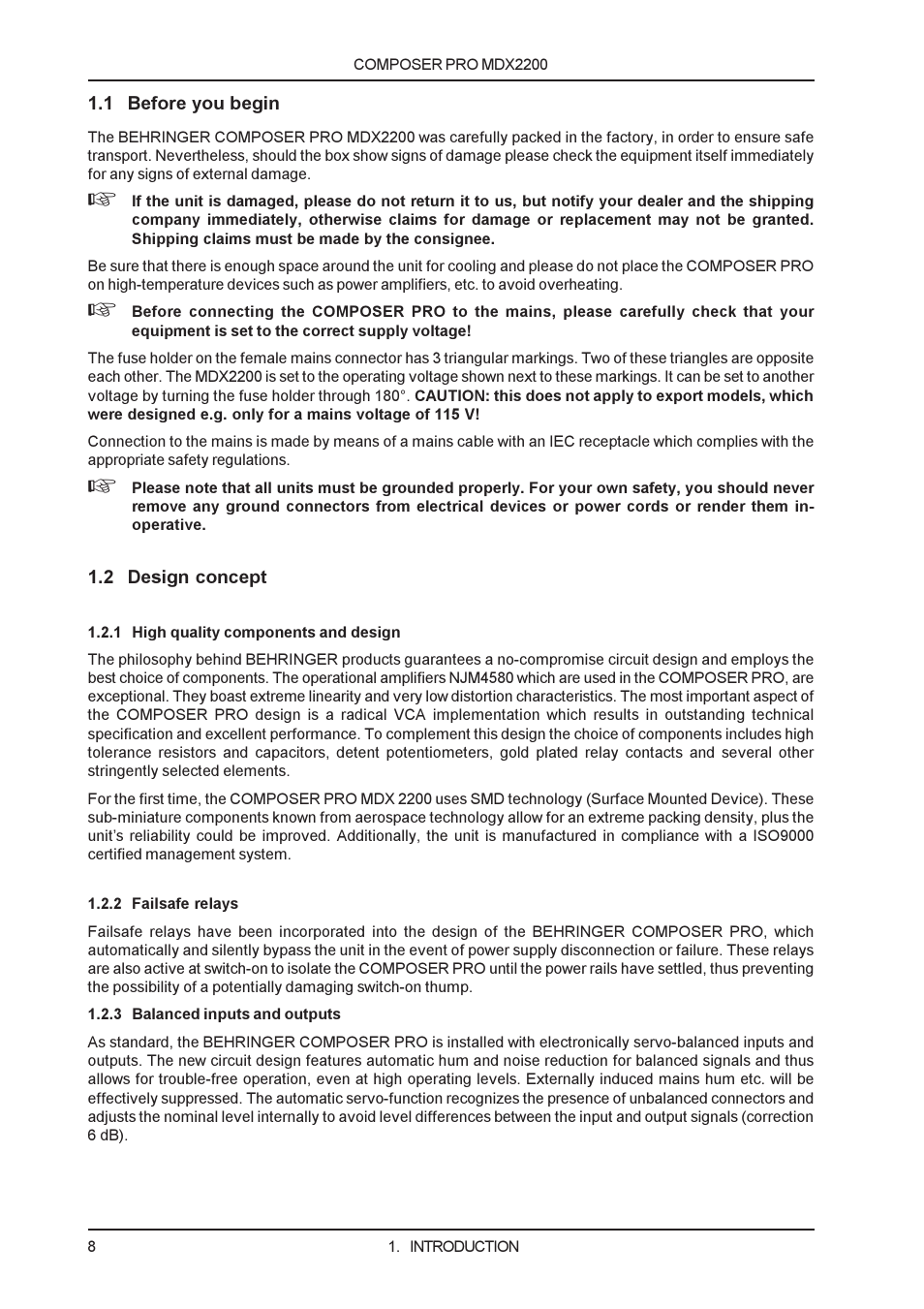Behringer MDX2200 User Manual | Page 8 / 30