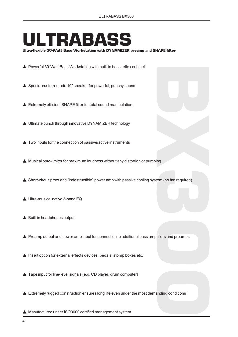 Bx300, Ultrabass | Behringer BX300 User Manual | Page 4 / 12