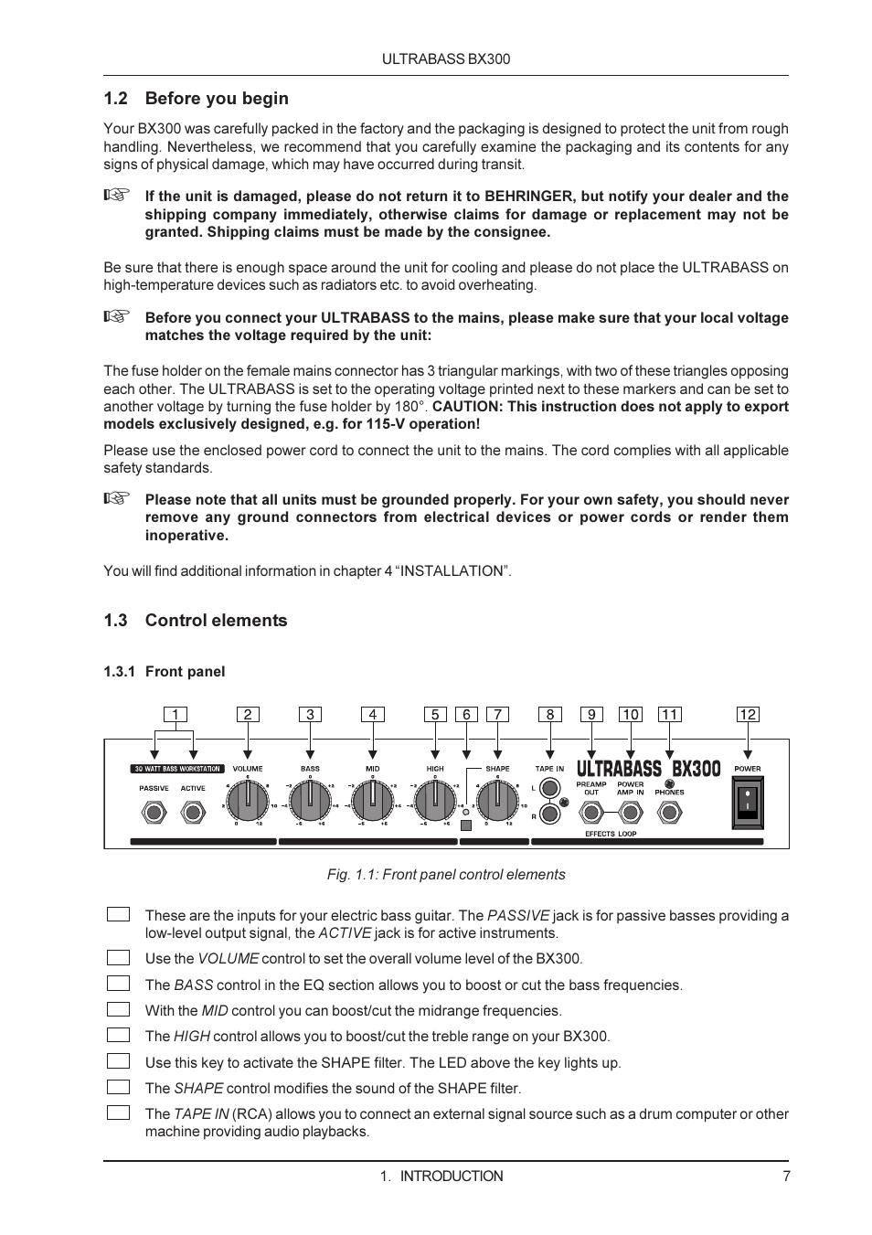 Behringer BX300 User Manual | Page 7 / 12