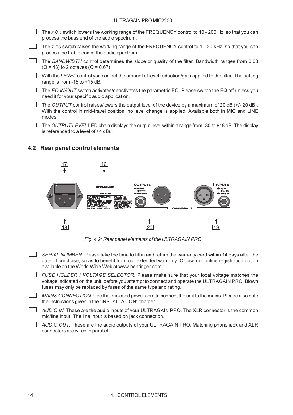 Behringer M IC 2200 User Manual | Page 14 / 20