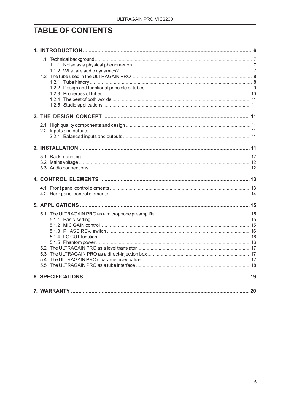 Behringer M IC 2200 User Manual | Page 5 / 20