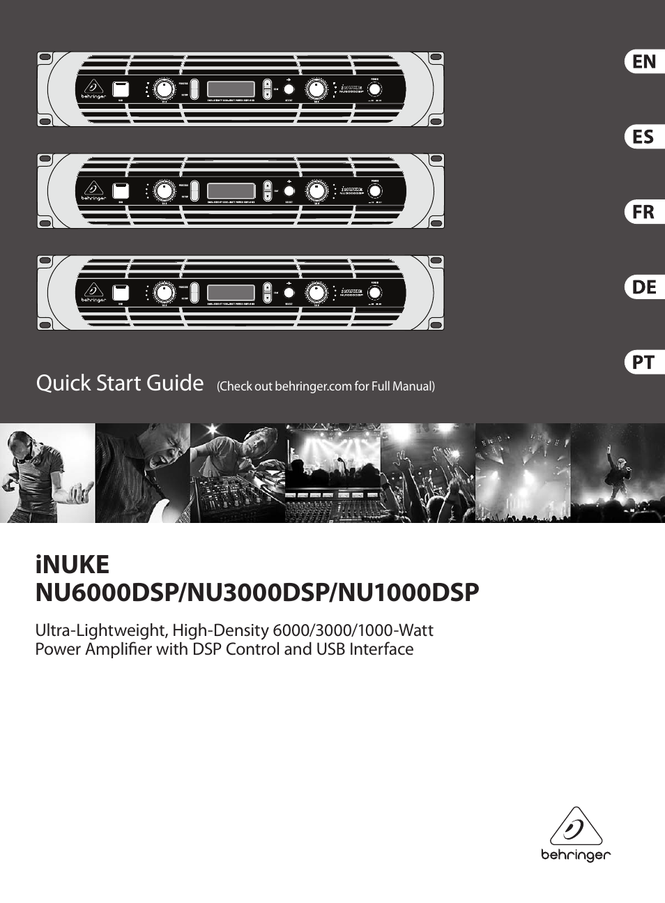 Behringer iNUKE Power amplifier with DSP Control and USB interface NU6000DSP/NU3000DSP/NU1000DSP User Manual | 17 pages