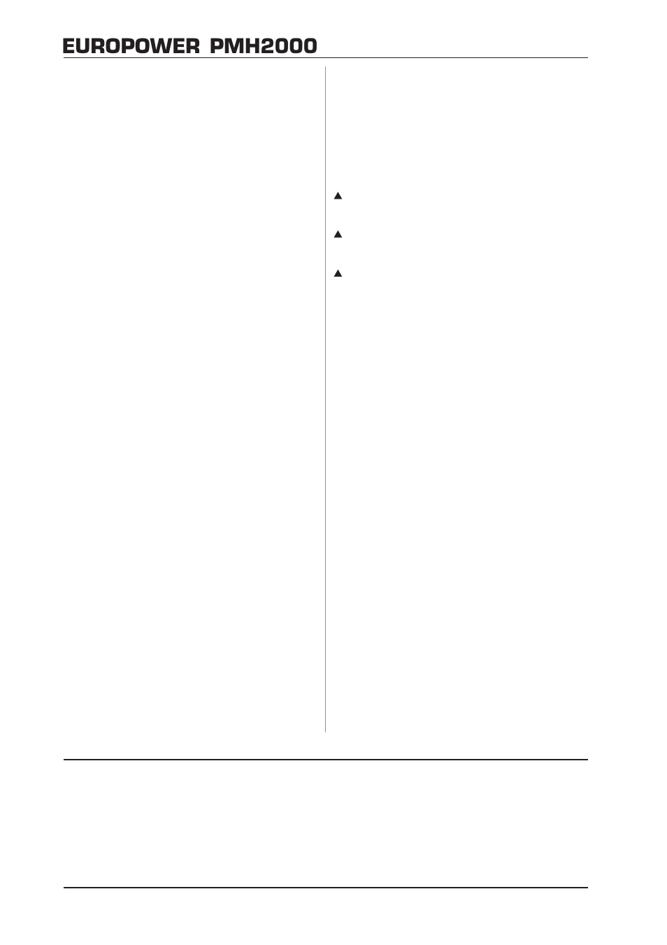 Warranty, Europower pmh2000 | Behringer Europower PMH2000 User Manual | Page 10 / 10