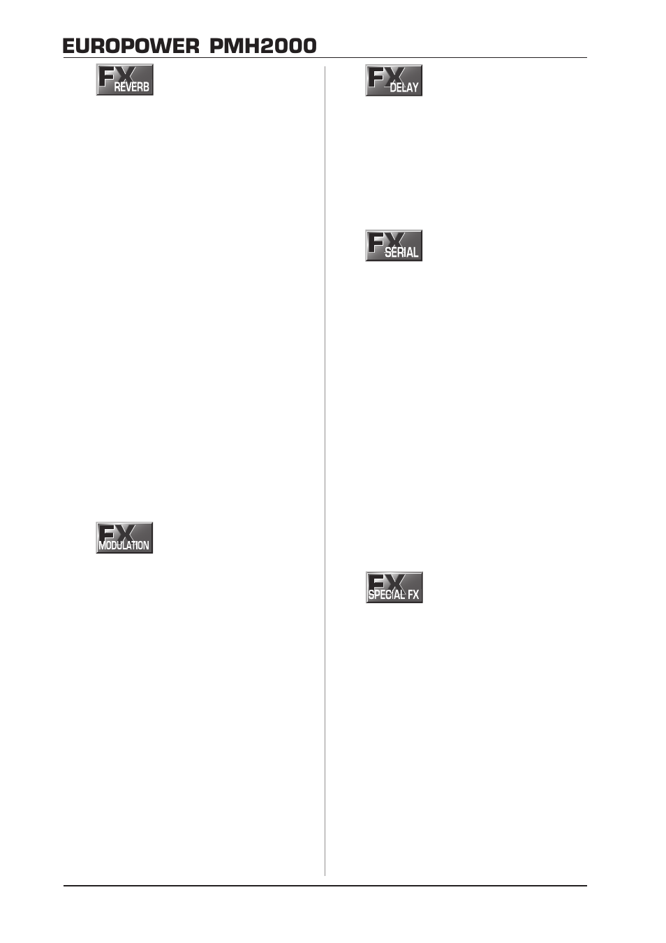 Europower pmh2000, Effects processor | Behringer Europower PMH2000 User Manual | Page 6 / 10