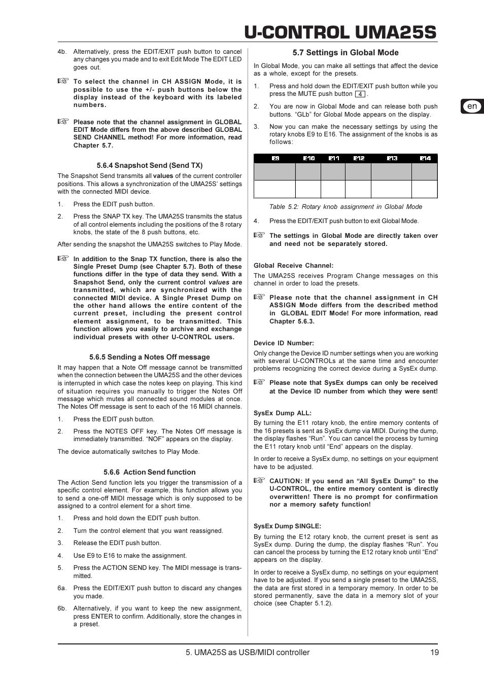 U-control uma25s | Behringer UMA25S User Manual | Page 19 / 23