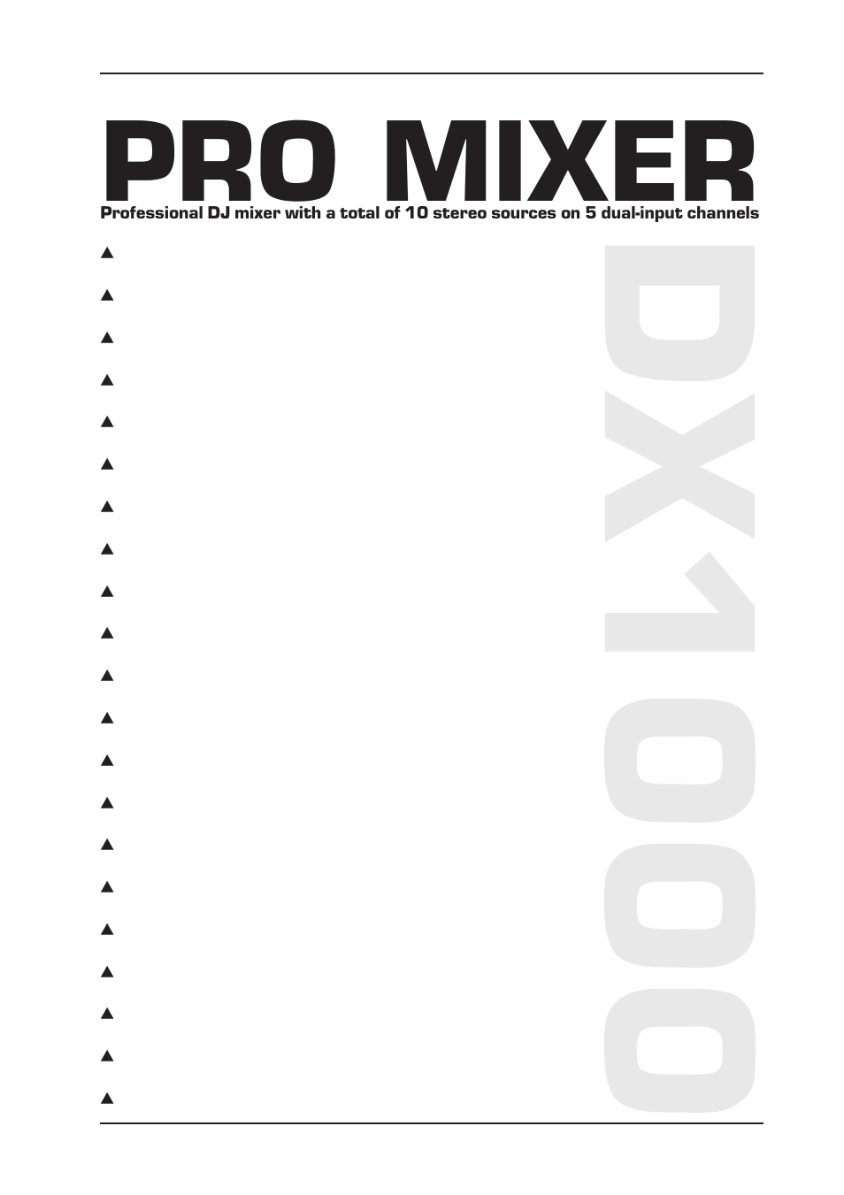 Dx1000, Pro mixer | Behringer Pro Mixer DX1000 User Manual | Page 5 / 22