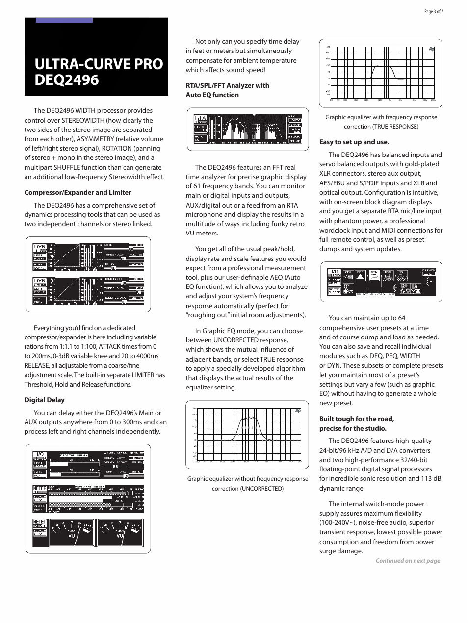 Ultra-curve pro deq2496 | Behringer Ultra-Curve Pro DEQ2496 User Manual | Page 3 / 7