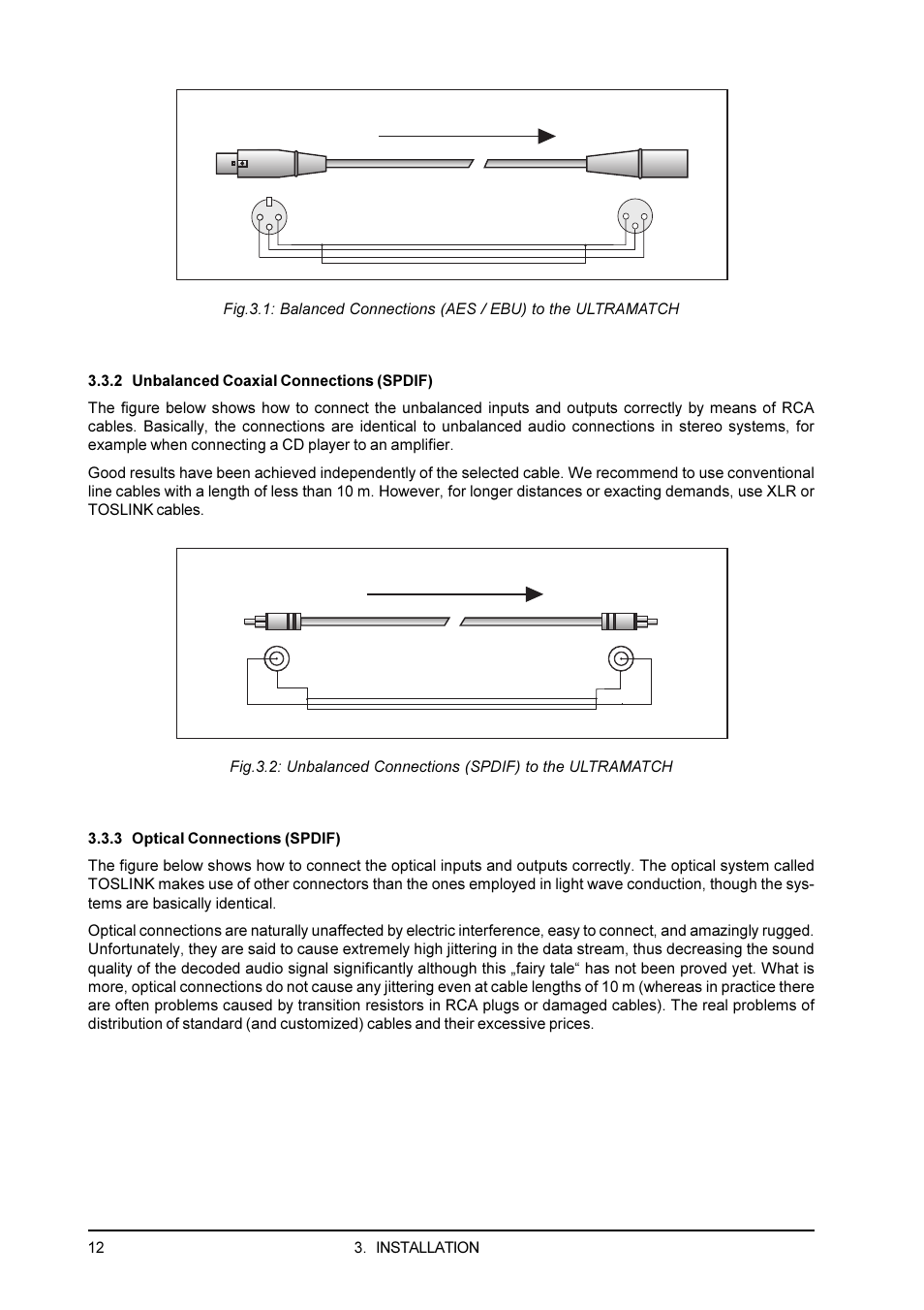2 unbalanced coaxial connections (spdif), 3 optical connections (spdif) | Behringer SRC2000 User Manual | Page 12 / 25